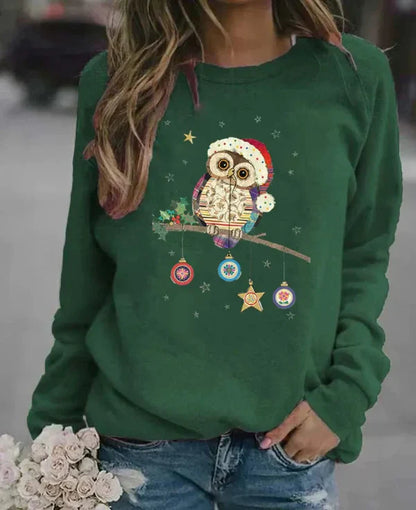 Comfy Women's Christmas Owl Sweatshirt