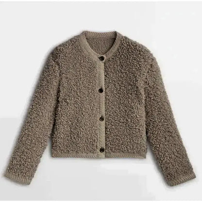Cozy Women's Teddy Jacket with Button Front