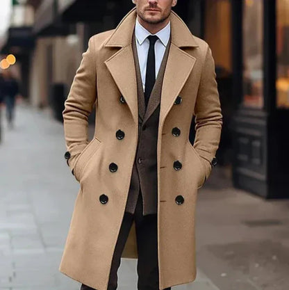 Classic Double Breasted Wool Mens Coat