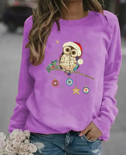 Comfy Women's Christmas Owl Sweatshirt