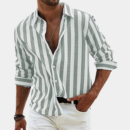 Classic Cotton Stripe Mens Shirt