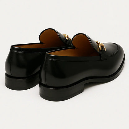 Classic Men's Black Leather Tassel Loafers