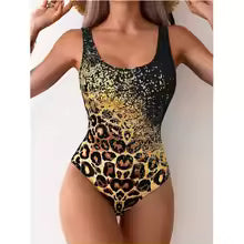 Women's Print One Piece Swimsuit Low Back High Cut - Nocini