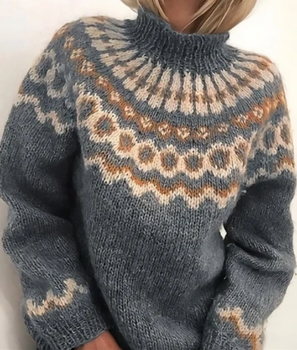 Soft Wool Sweater for Women - Casual Nordic Knit