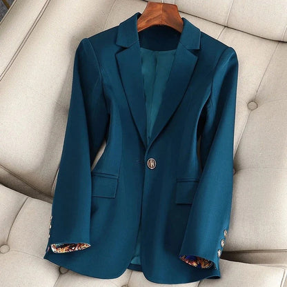 Tailored Fit Blazer with Shawl Collar and Pocket Details