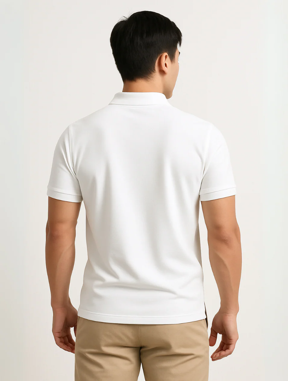 Classic White Mens Polo Shirt - Elegant Preppy Style