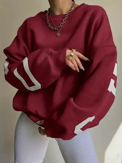 Cozy Women's Crew Neck Sweatshirt Soft Cotton Relaxed Fit