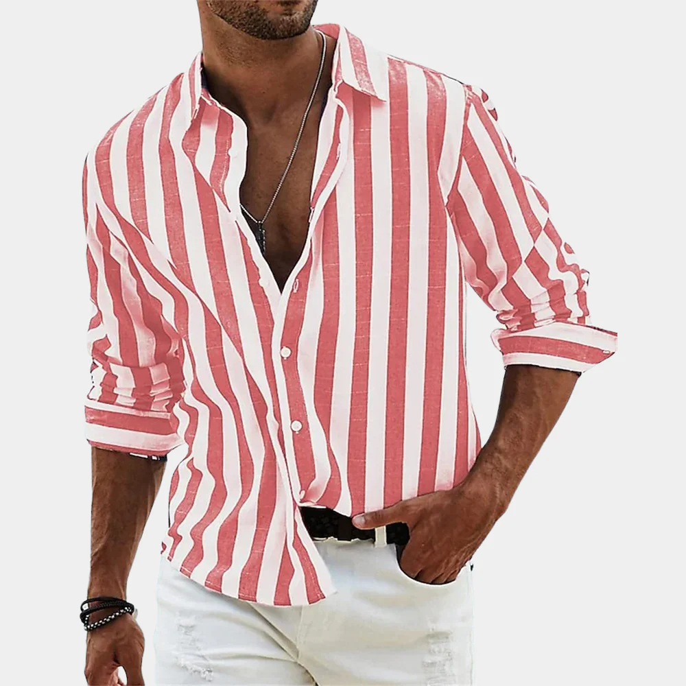 Classic Cotton Stripe Mens Shirt