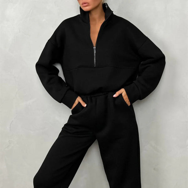 Comfortable Women's Jogger Set with Zip Up Hoodie