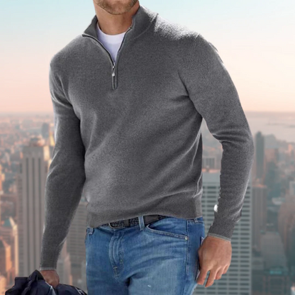 Comfortable Quarter Zip Men's Pullover Sweatshirt