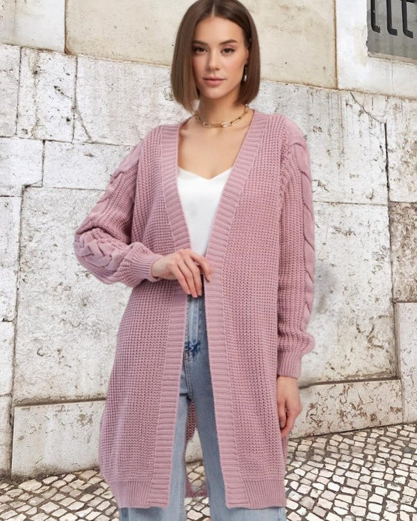 Cozy Women's Open Front Long Cardigan Coat - Nocini