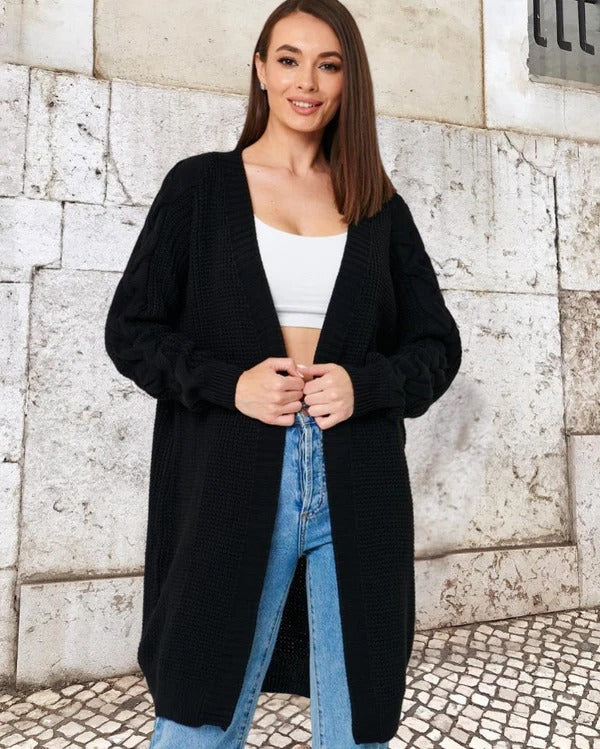 Cozy Women's Open Front Long Cardigan Coat