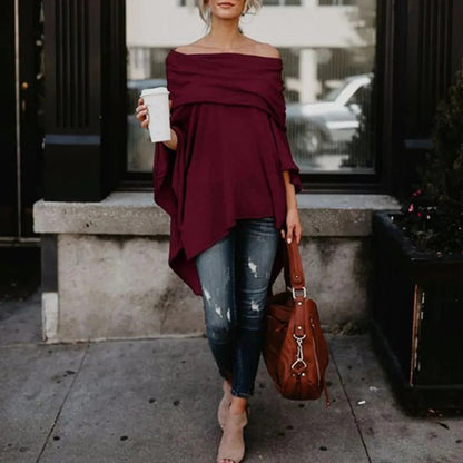 Casual Loose Fit Off The Shoulder Top