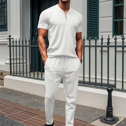Men's Fitness Tracksuit - Slim Fit Zip Top and Pants