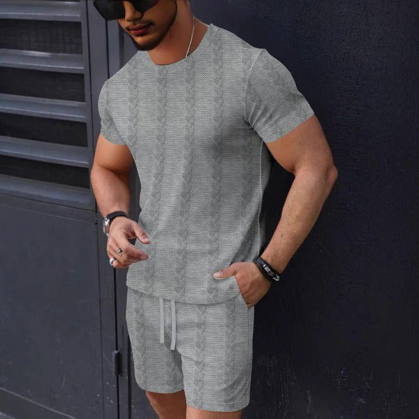 Casual Men's Tee and Shorts Set