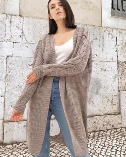 Cozy Women's Open Front Long Cardigan Coat
