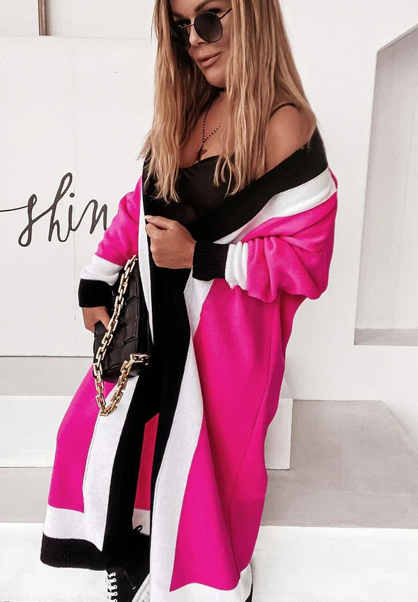 Women's Oversized Open Front Long Coat - Nocini
