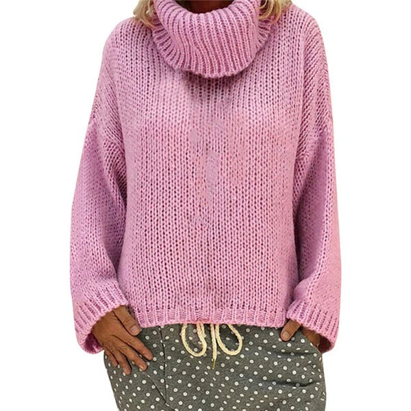 Cozy Oversized Women's Sweater with High Neck - Nocini