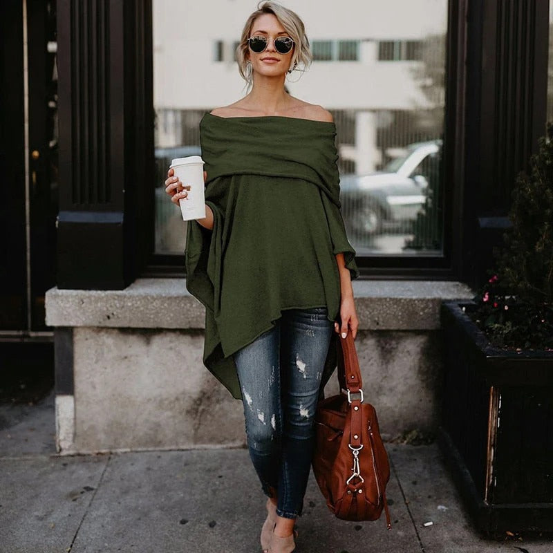 Casual Loose Fit Off The Shoulder Top