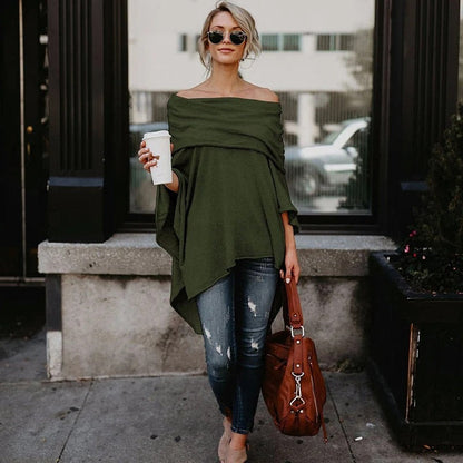 Casual Loose Fit Off The Shoulder Top