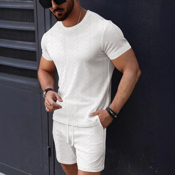 Casual Men's Tee and Shorts Set