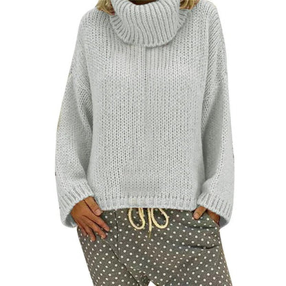 Cozy Oversized Women's Sweater with High Neck