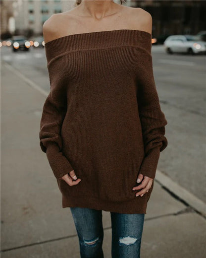 Cozy Women's Oversized Off Shoulder Sweater