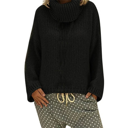 Cozy Oversized Women's Sweater with High Neck