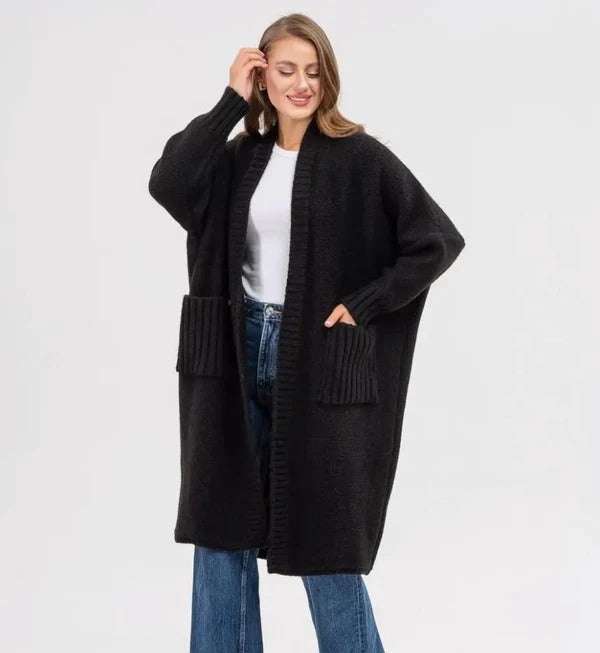 Cozy Women's Long Cardigan with Big Pockets