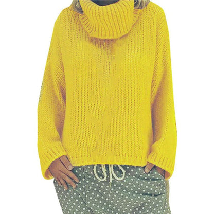 Cozy Oversized Women's Sweater with High Neck
