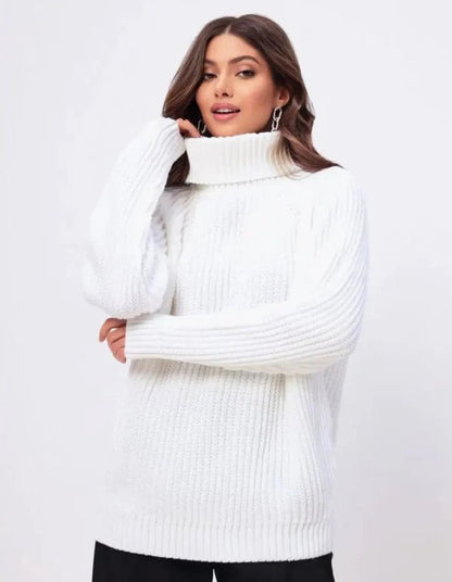 Cozy Women's High Neck Wool Sweater
