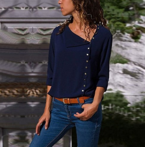 Relaxed Fit Women's Long Sleeve Casual Top