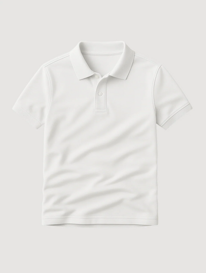 Classic White Mens Polo Shirt - Elegant Preppy Style