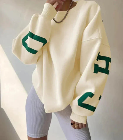 Cozy Women's Crew Neck Sweatshirt Soft Cotton Relaxed Fit
