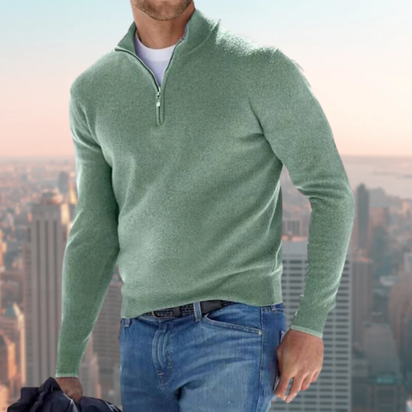 Comfortable Quarter Zip Men's Pullover Sweatshirt