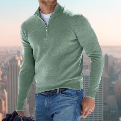 Comfortable Quarter Zip Men's Pullover Sweatshirt