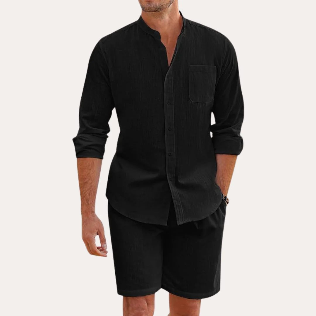 Lightweight Summer Mens Linen Shirt Set