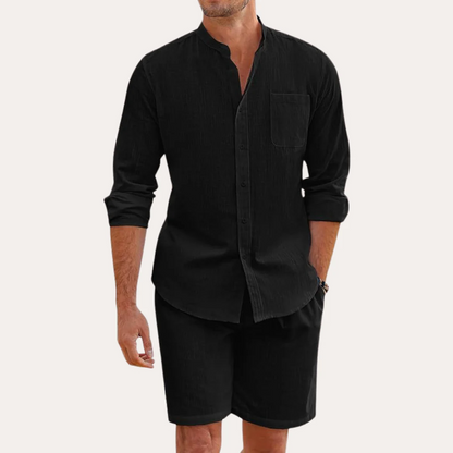 Lightweight Summer Mens Linen Shirt Set