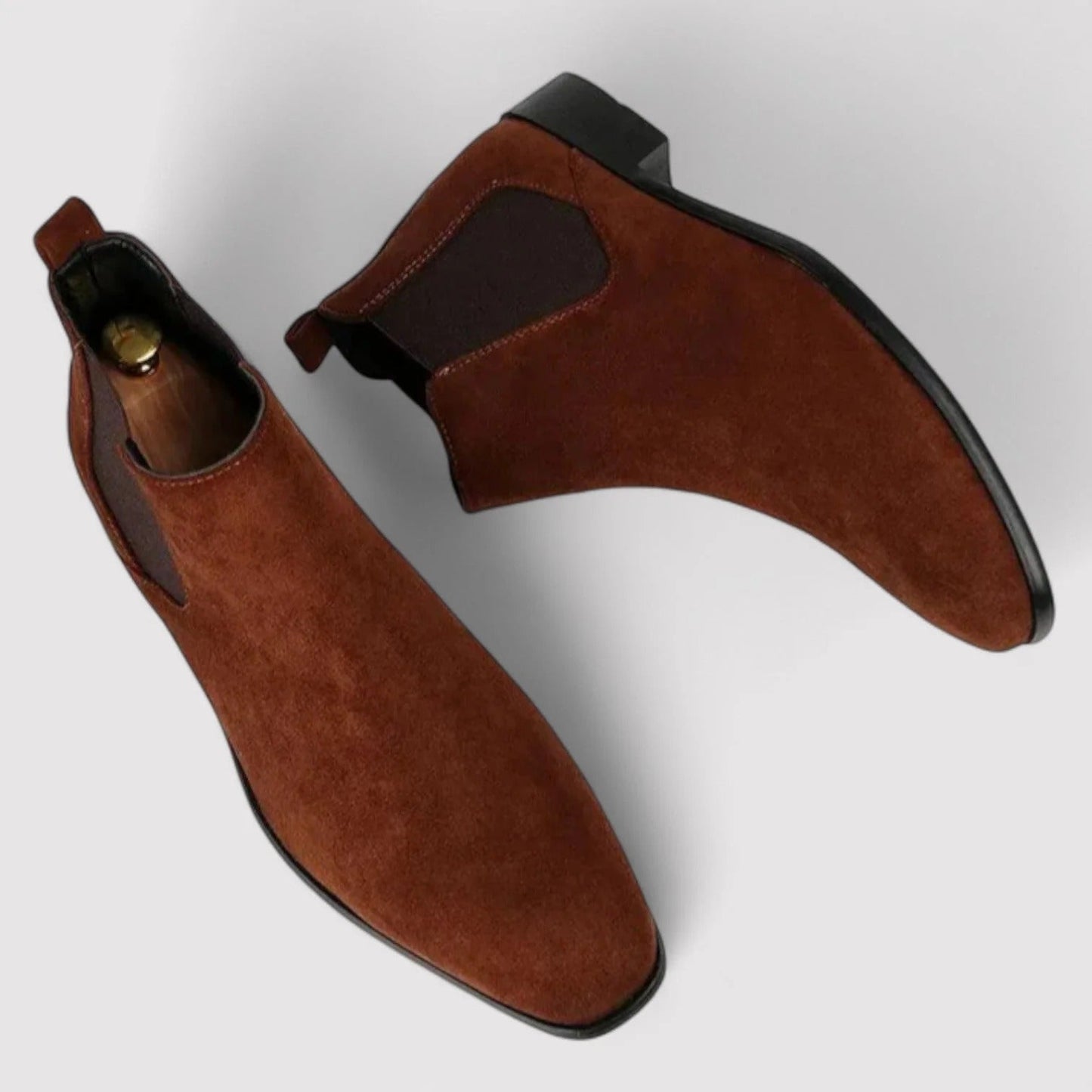 Comfortable Brown Suede Chelsea Ankle Boots