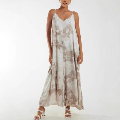 Relaxed Fit Maxi Dress with Adjustable Straps Lightweight Fabric