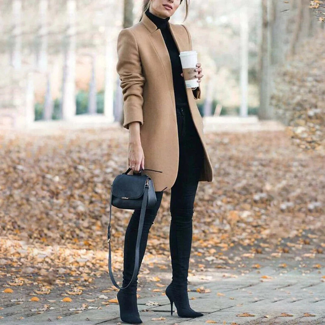 Classic Fit Wool Knee Length Coat - Nocini