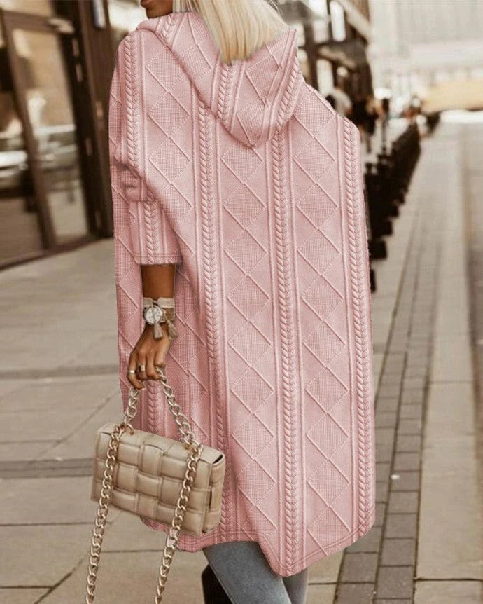 Cozy Oversized Cable Knit Women's Cardigan