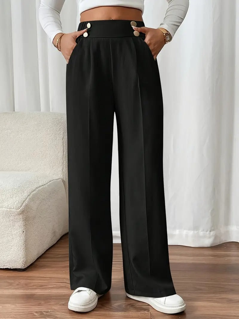 Women's Slim Fit High Waist Black Pants