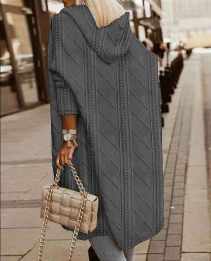 Cozy Oversized Cable Knit Women's Cardigan