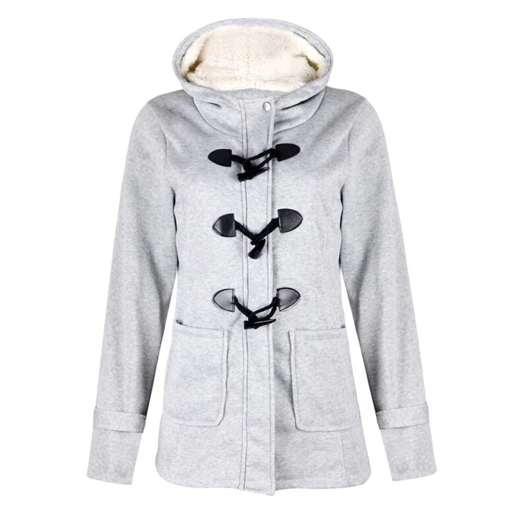 Classic Fit Women's Parka Coat with Hood and Pockets - Nocini