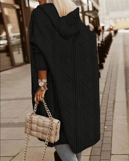 Cozy Oversized Cable Knit Women's Cardigan