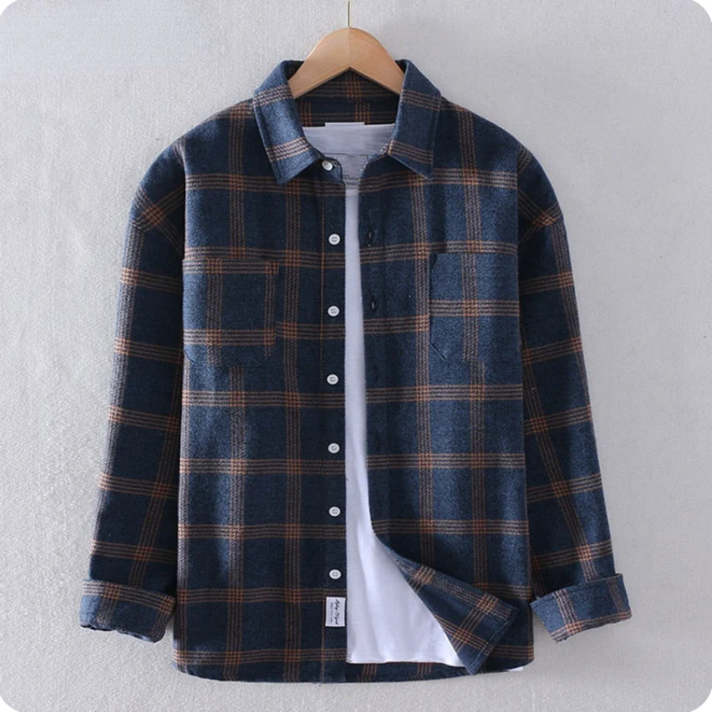 Warm Plaid Flannel Shirt for Men