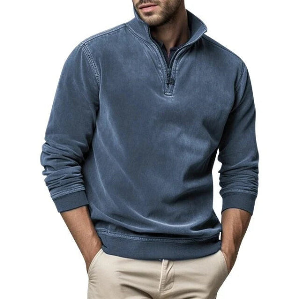 Men's Quarter Zip Soft Fleece Sweater - Nocini