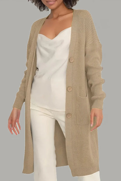 Cozy Women's Long Cardigan with Pockets - Nocini