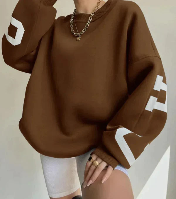 Cozy Women's Crew Neck Sweatshirt Soft Cotton Relaxed Fit